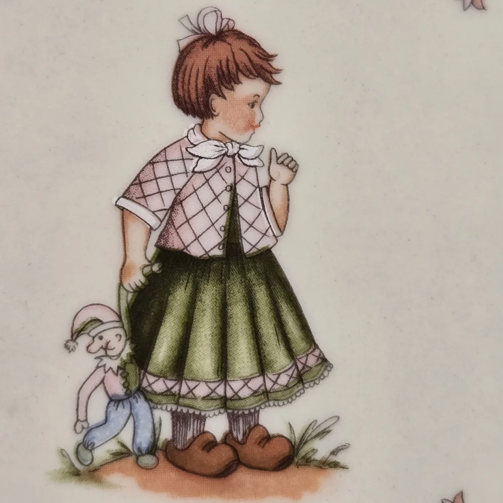 Vintage 1993 Schmid Playtime Dutch Hummel Girl Ceramic Picture Frame